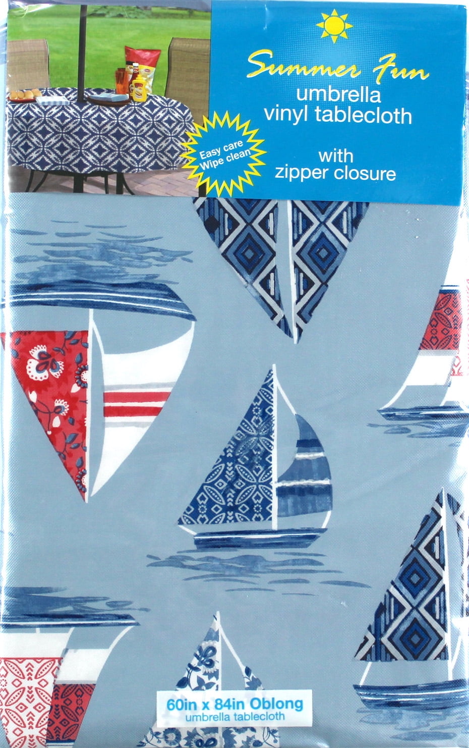 Outdoor Summer Decorative Sails Coastal Sailboats Patio Table Umbrella