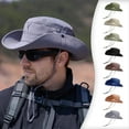 thumbnail image 1 of Outdoor Sun Hat for Men | Breathable Nylon Wide Brim Fisherman Cap | Foldable UV Protection Shade Hat | Adjustable 21.65-23.62 in | Lightweight Hiking Fishing Travel Gardening Accessories | RMY, 1 of 7