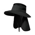 thumbnail image 1 of Outdoor Sun Hat with Mesh Breathable Quick Drying Large Brim Neck Cover for Men Women Summer Fishing Hiking Camping Beach UPF50+ Packable Bucket Boonie, Black, 1 of 2