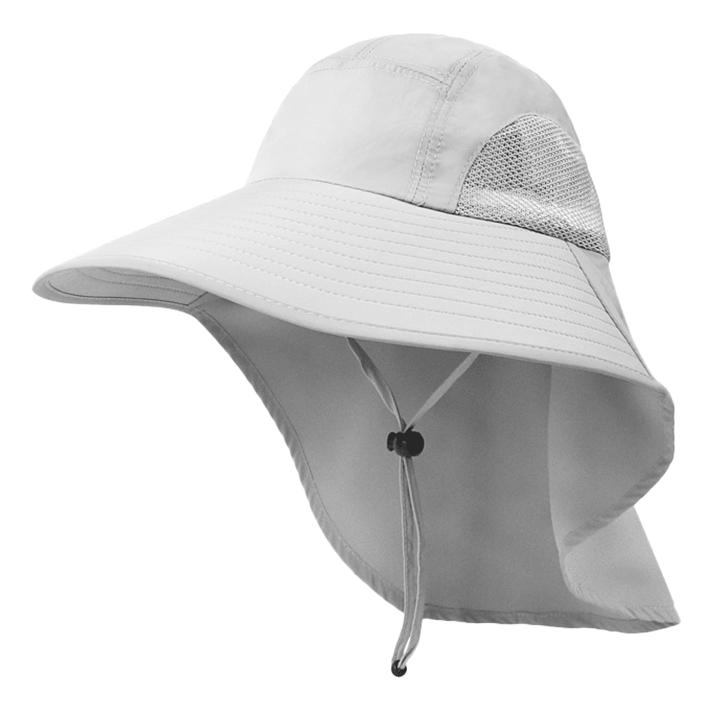 Outdoor Sun Hat for Men with 50+ UPF Protection Safari Cap Wide Brim Fishing  Hat with Neck Flap, for Men,gray 