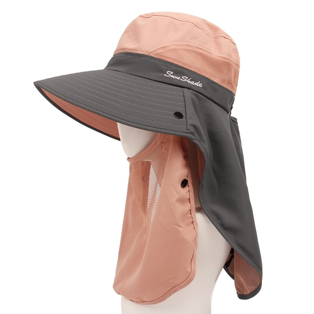 Outdoor Sun Hat with Face Neck Flap Sun Protection Windproof Wide Brim