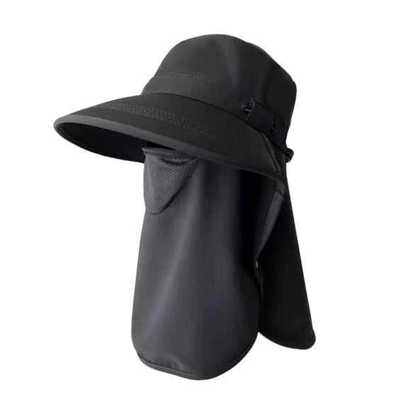 Summer Hat For Fishing UPF 50+ Sun Protection Bucket Hat with Detachable Face Cover & Neck Flap, One Size Outdoor Hat for Men Women