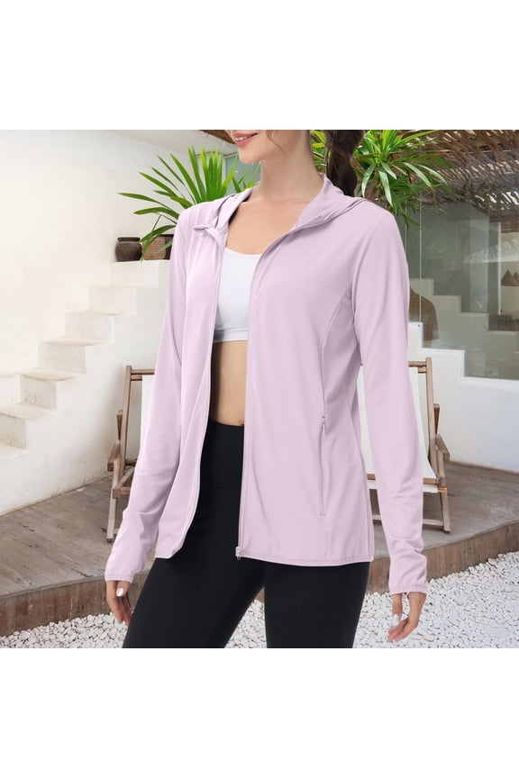 Outdoor Sun Jacket, Lightweight and Breathable for Comfortable Outdoor Wear Ladies Lightweight Breathable Sun Protection Coat Side Pockets UPF 50+ Sun, Pink 2XL