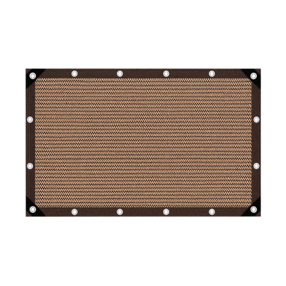 Outdoor Sun Shade, Balcony Privacy Screen, Shade Cloth with Grommets, Brown 90% Shade Cloth, 197X158 in Rectangular Sun Shade Fabric with Reinforced Stitched Edges and Pre-Punched