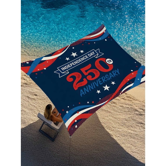 Outdoor Sun Shade Sail 14'x18', American Flag Year Anniversary Patio Beach Shade Canopy Cloth Waterproof, Blue USA Stars TearResistant & UV Protection Sun Sail for Backyard Garden Deck