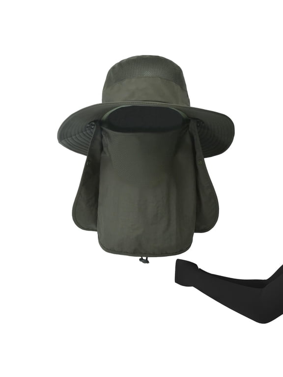 Outdoor Sun Shield Hat Lightweight, UPF+50, QuickDry Nylon, Neck Flap & Face Mask, Ideal for Fishing, Hiking & Camping