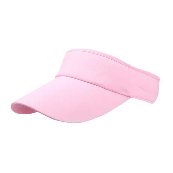 Outdoor Sun Visor Hat for Women and Men, Long Brim Empty Top Sun Hat, Breathable UV Protection Sports Cap for Golf, Running, Tennis Pink