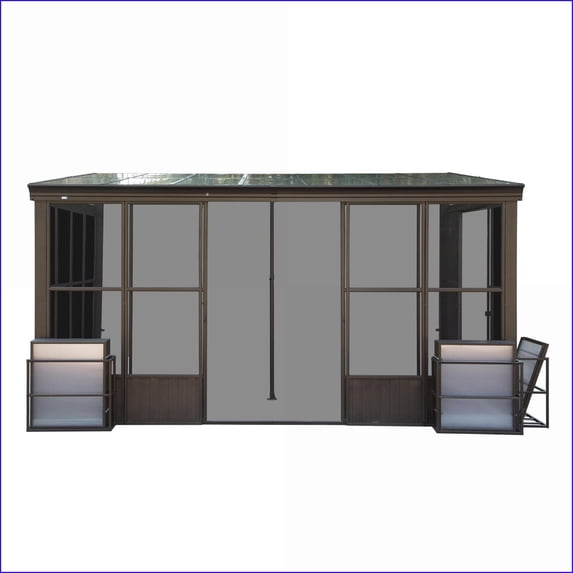 Outdoor Sunroom | sala de sol, 10x14FT All-Season Wall Mounted for Patio Garden Deck | Aluminum,PC | Roof Style:Sloped