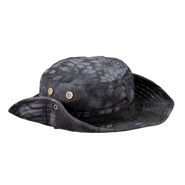 Outdoor Sunscreen Bucket Hat Fishing Hat Round Brim Hat Sun Block Hat  (Python Lines-Free Size)