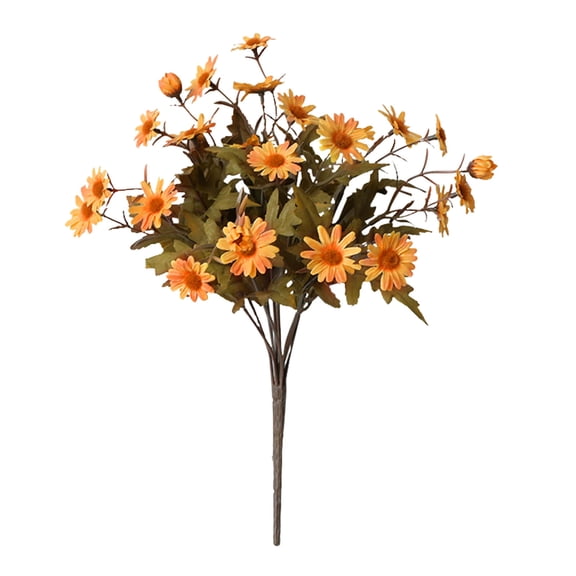 Outdoor Sunset Mums Flowers Windproof Decoration Bouquet Heads Flower Silk Flower Home Sun Flowers Peach Flowers Forget Not Flowers Orchid Flower for outside Potted Flowers Flowers for Crafts Flowers