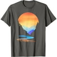 thumbnail image 1 of Outdoor Sunset Vintage Style Mountains Sun Nature Unisex T-Shirt for Men Women Kids Toddler,Charcoal Color,Size 4T, 1 of 5