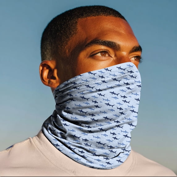 Outdoor Sunshade Cycling Mask, Thin Breathable Chiffon Face Mask Scarf, UV Protection Neck Wrap Turban for Summer, Dustproof Sun Gear, Versatile Gift(One Size,Light Blue)