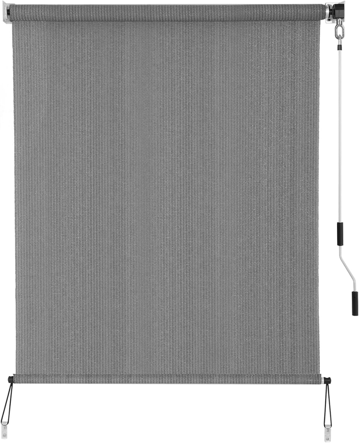 Outdoor Sunshade Roller Shades 48" W x 72" H, Cordless Roll Up Shade Blinds Privacy Screen with 90% UV Protection, Exterior Patio Shade Cloth for Porch Pergola Balcony Windows, Dark Grey