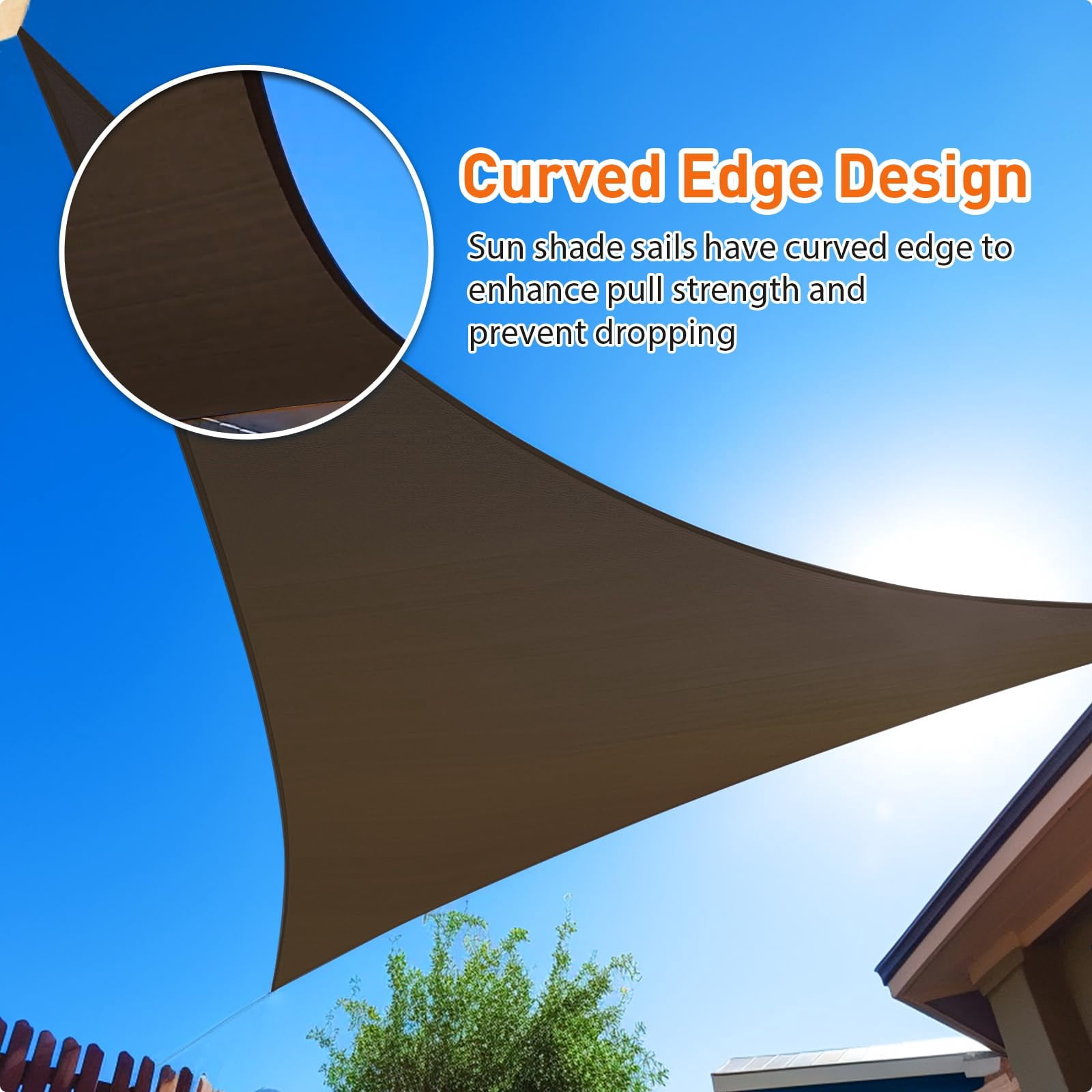 Outdoor Sunshade Sail Canvas Canopies & Privacy Screens Shading for Patio Garden Backyard, 10'x10'x14'