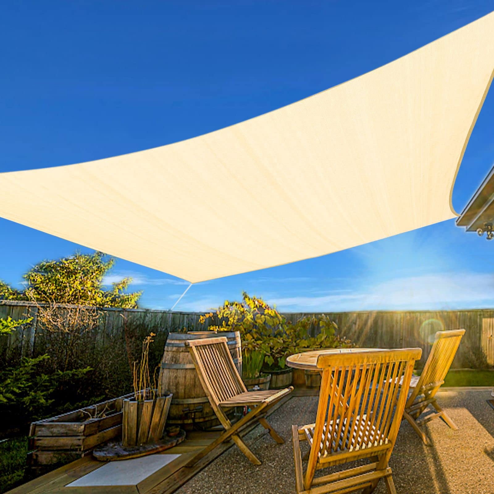 Outdoor Sunshade Sail Canvas Canopies & Privacy Screens Shading for Patio Garden Backyard, 12'x12'