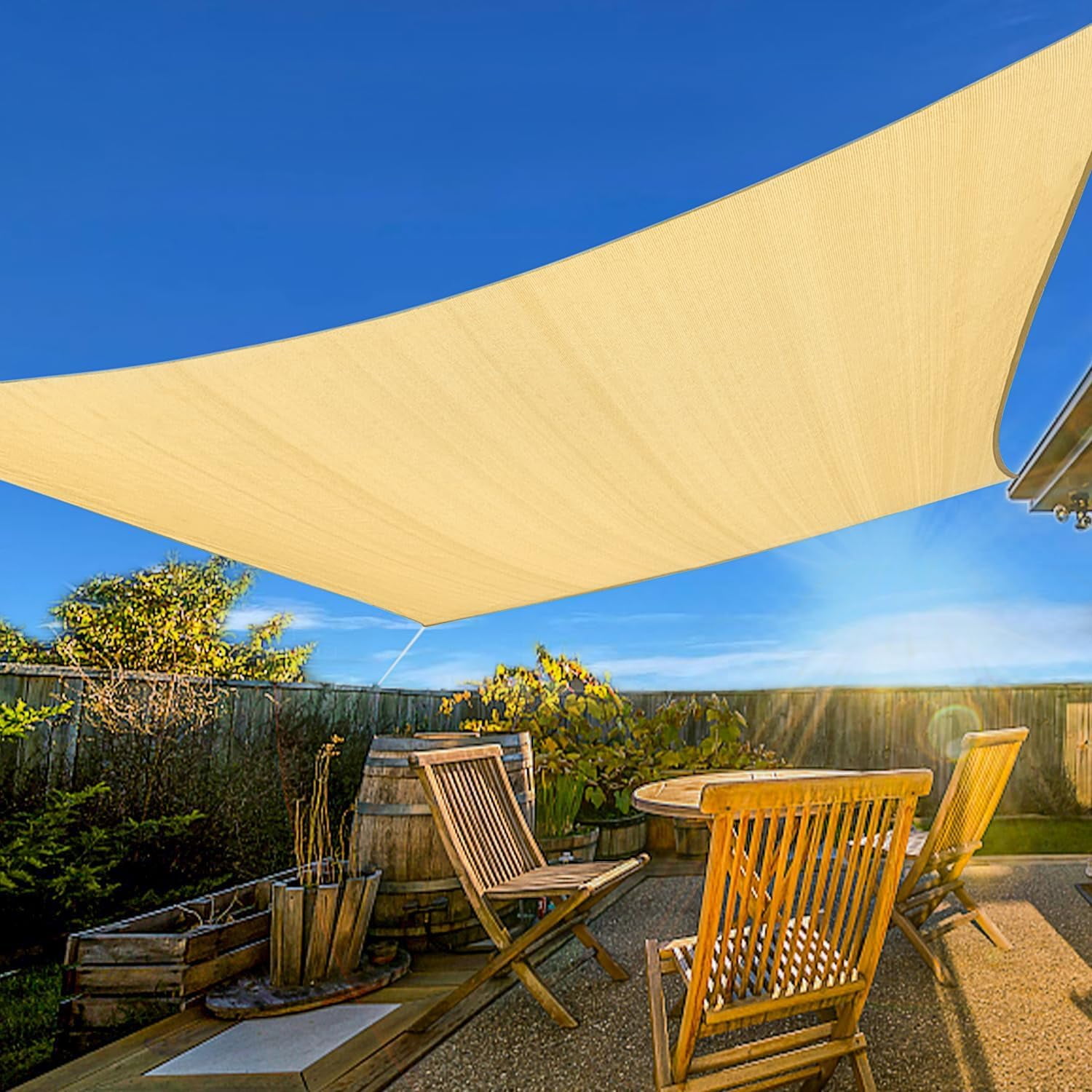 Outdoor Sunshade Sail Canvas Canopies & Privacy Screens Shading for Patio Garden Backyard, 12'x16'