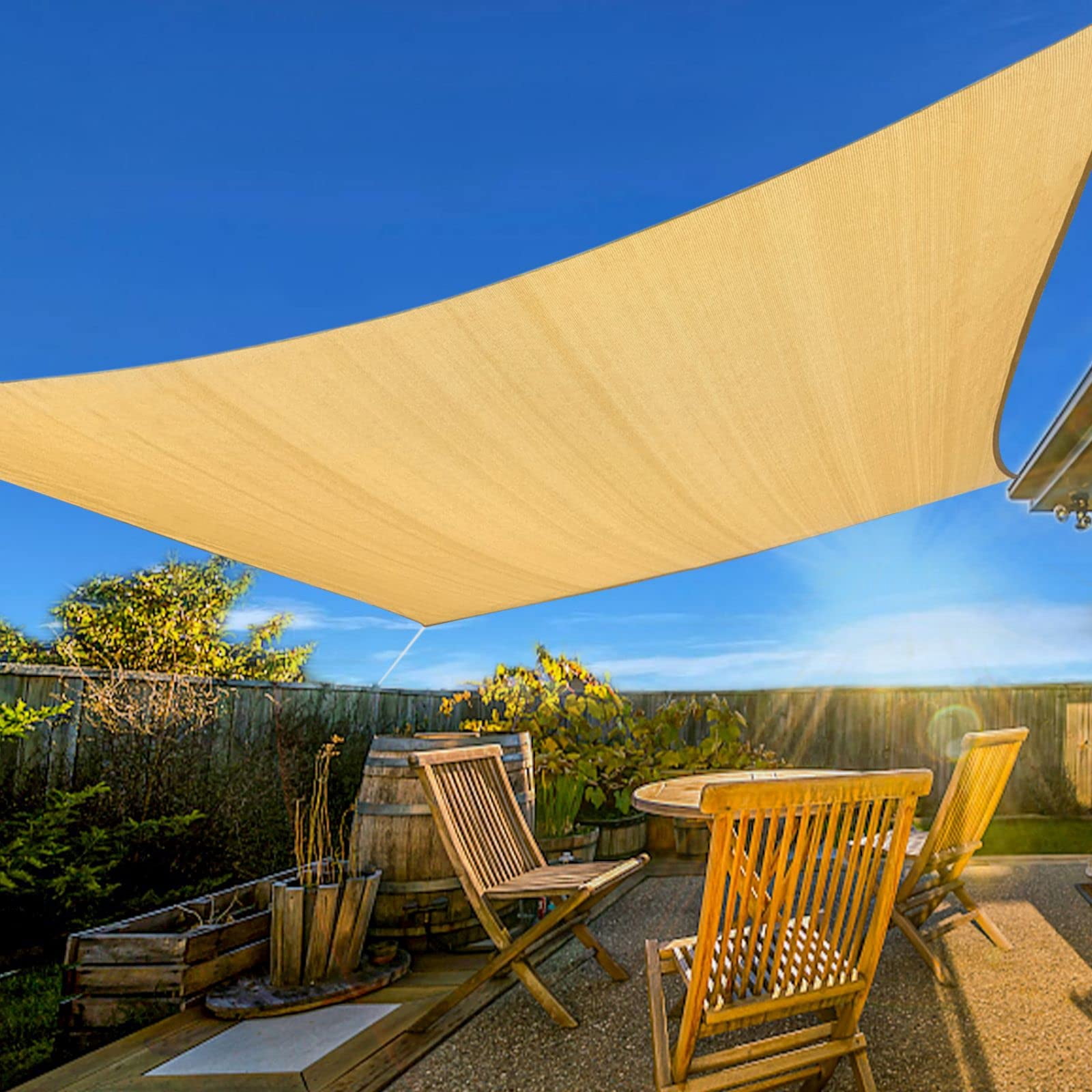 Outdoor Sunshade Sail Canvas Canopies & Privacy Screens Shading for Patio Garden Backyard, 16'x16'