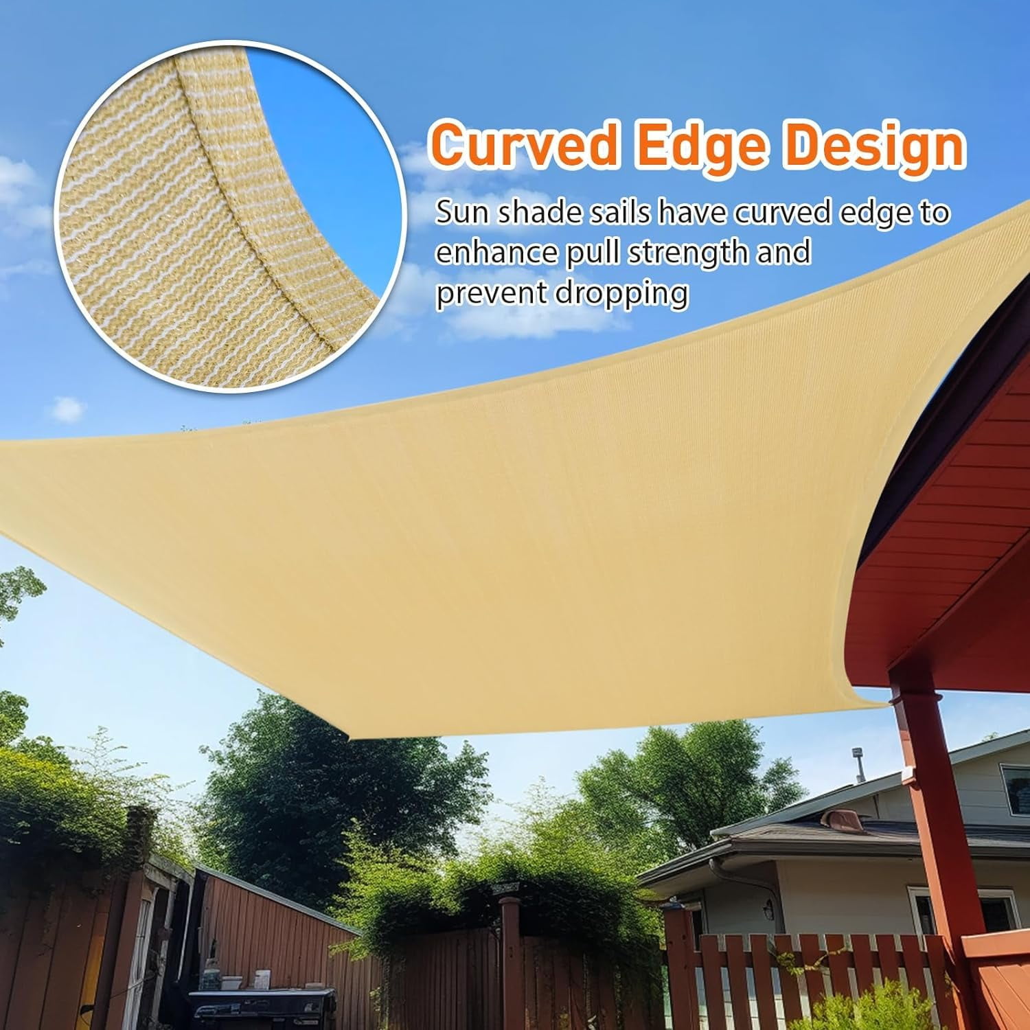 Outdoor Sunshade Sail Canvas Canopies & Privacy Screens Shading for Patio Garden Backyard, 24'x24'