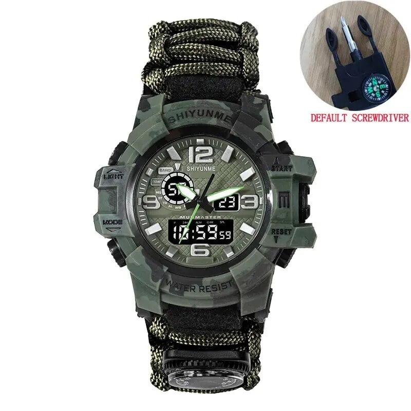 Outdoor Survival Watch Multifunctional Waterproof Military Tactical