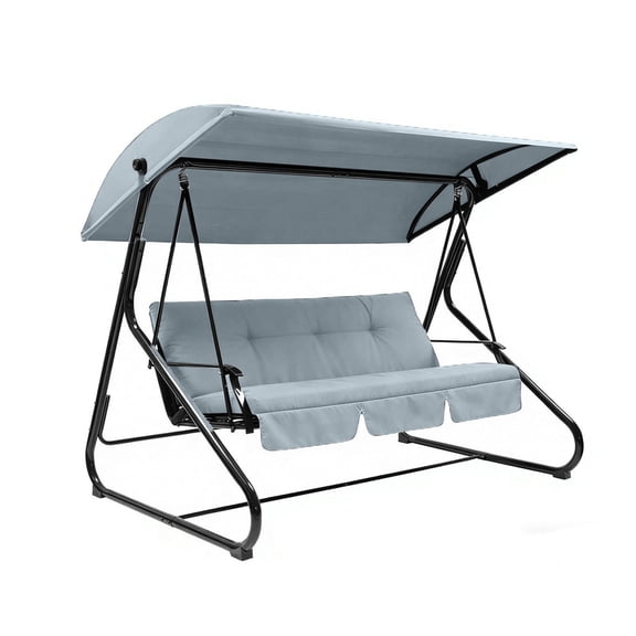 Outdoor Swing Canopy Replacement Cover 76.77 x 48.43 x 8.66 Inch, Waterproof Sun Shade Top for 3 Seater Garden Swing, Heavy Duty Easy Install Fits Most Metal Frame Patio Swings, Outdoor Living, Grey