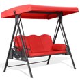 thumbnail image 1 of Outdoor Swing Canopy Replacement Cover - Heavy Duty Waterproof & Windproof 3-Seater Top Cover for Patio Swing Chairs - UV Protection Rip-Proof Garden Swing Cover 75"x47"x7" for Backyard, Porch, 1 of 5