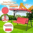 thumbnail image 1 of Outdoor Swing Canopy Replacement Cover - Heavy Duty Waterproof & Windproof 3-Seater Top Cover for Patio Swing Chairs - UV Protection Rip-Proof Garden Swing Cover 98"x 73"x 7" for Backyard, Porch, 1 of 9