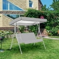 thumbnail image 1 of Outdoor Swing Canopy Replacement Cover - Heavy Duty Waterproof & Windproof 3-Seater Top Cover for Patio Swing Chairs - UV Protection Rip-Proof Garden Swing Cover 75"x47"x7" for Backyard, Porch, 1 of 3