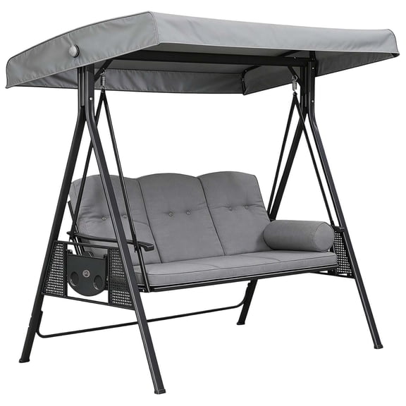 Outdoor Swing Canopy Replacement Top Cover 75x47x7.87 Inch, Universal Patio Swing Covers 3 Seater, Waterproof Replacement Canopy for Garden Patio Porch Furniture Cover