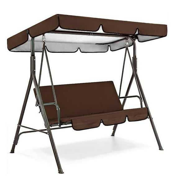 Outdoor Swing Canopy Replacement,Waterproof Patio Chair Top Cover for Swing, 2 & 3 Seater Garden Porch Seat Furniture Sun Shade Patio Swing Hammock Top Sunproof Cover for Patio Garden Yard