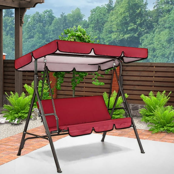 Outdoor Swing Canopy,Waterproof Patio Chair Top Cover for Swing, 2 & 3 Seater Garden Porch Seat Furniture Sun Shade Patio Swing Hammock Top Sunproof Cover for Patio Garden Yard