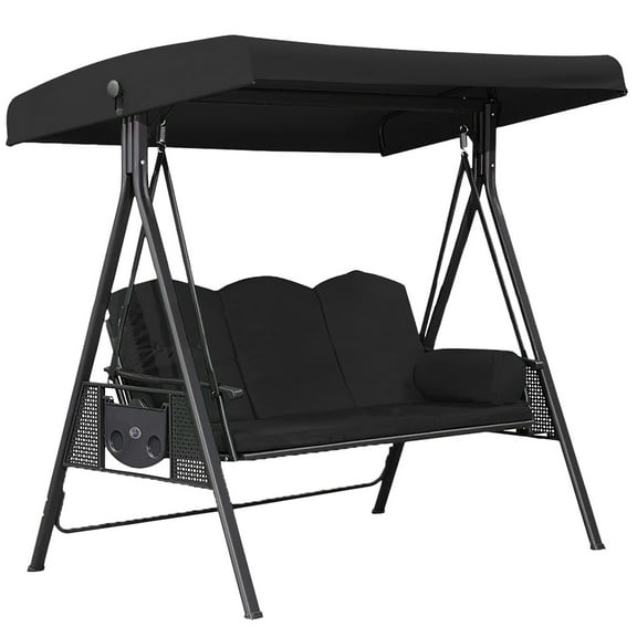 Outdoor Swing Chair Canopy Replacement, 75.2"x47.24" Universal Waterproof Cover for 2-3 Seater Porch Swings, Heavy Duty 190T Polyester Sun Shade with Anti-UV Protection