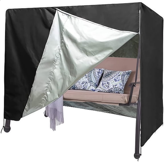 Outdoor Swing Cover 3 Triple Seater Hammock Cover Garden Swing Cover Garden Hammock Glider Chair Cover Patio Furniture Cover UV Resistant Swing Canopy Cover All Weather Protection