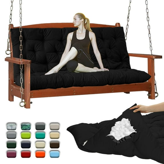 Outdoor Swing Cushions 40”, Porch Swing Cushions Thicken 4", Anti-Fading Patio Swing Chair Pads, Waterproof Bench Cushions, Swing Chair Cushion for Outdoor Canopy Swing Glider