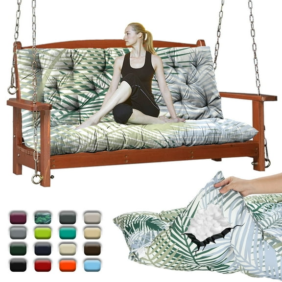 Outdoor Swing Cushions 60”, Porch Swing Cushions Thicken 4", Anti-Fading Patio Swing Chair Pads, Waterproof Bench Cushions, Swing Chair Cushion for Outdoor Canopy Swing Glider