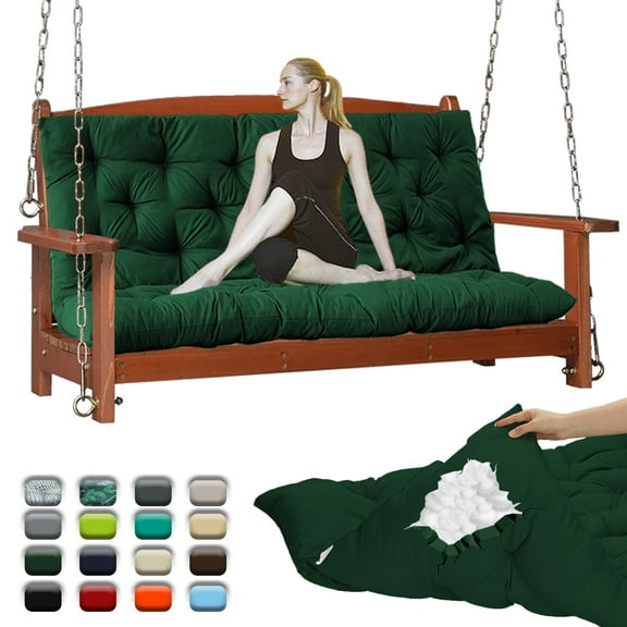 Outdoor Swing Cushions 71”, Porch Swing Cushions Thicken 4", Anti-Fading Patio Swing Chair Pads, Waterproof Bench Cushions, Swing Chair Cushion for Outdoor Canopy Swing Glider