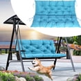 thumbnail image 1 of Outdoor Swing Cushions, Garden Bench Cushions with Backrest and Ties Non-Slip Bench Pads 2-3 Seater Washable Swing Replacement Cushions for Garden Patio Porch loveseat Pad (Sky Blue 40 * 40 in), 1 of 6