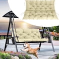 thumbnail image 1 of Outdoor Swing Cushions, Garden Bench Cushions with Backrest and Ties Non-Slip Bench Pads 2-3 Seater Washable Swing Replacement Cushions for Garden Patio Porch loveseat Pad (Ivory 60 * 40 in), 1 of 6