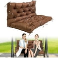 thumbnail image 1 of Outdoor Swing Cushions, Waterproof 2-3 Seater Bench Cushions for Outdoor Furnitur with Backrest, Thicken Washable Cushion for Swing Patio Porch Lawn Garden, Brown, 40x40x4 inch, 1 of 7