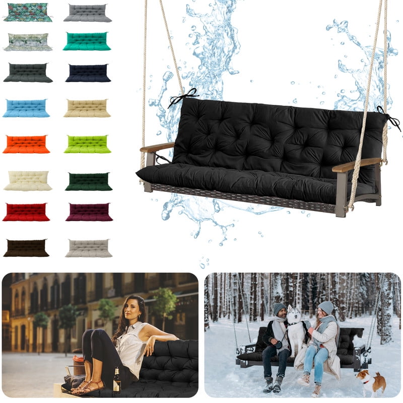 Outdoor Swing Cushions, Waterproof Thicken Porch Swing Cushions with ...
