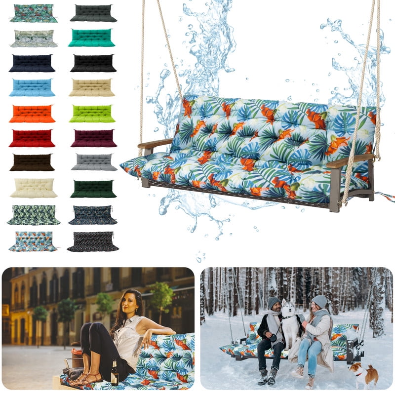 Outdoor Swing Cushions, Waterproof Thicken Porch Swing Cushions with ...