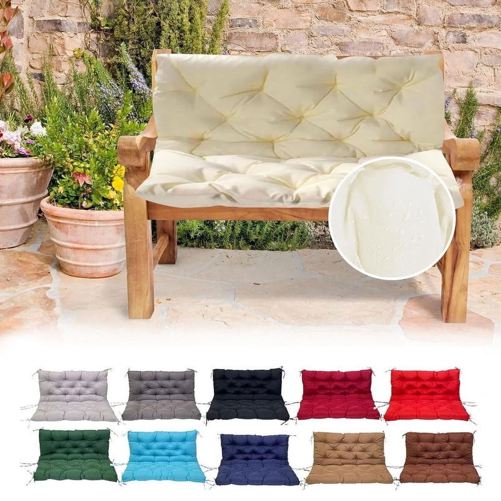 Outdoor Swing Cushions with Backrest 2 3 Person Swing Cushions Replacement Porch Swing Cushions for Patio Garden Furniture Beige 40 X40 X4 Walmart