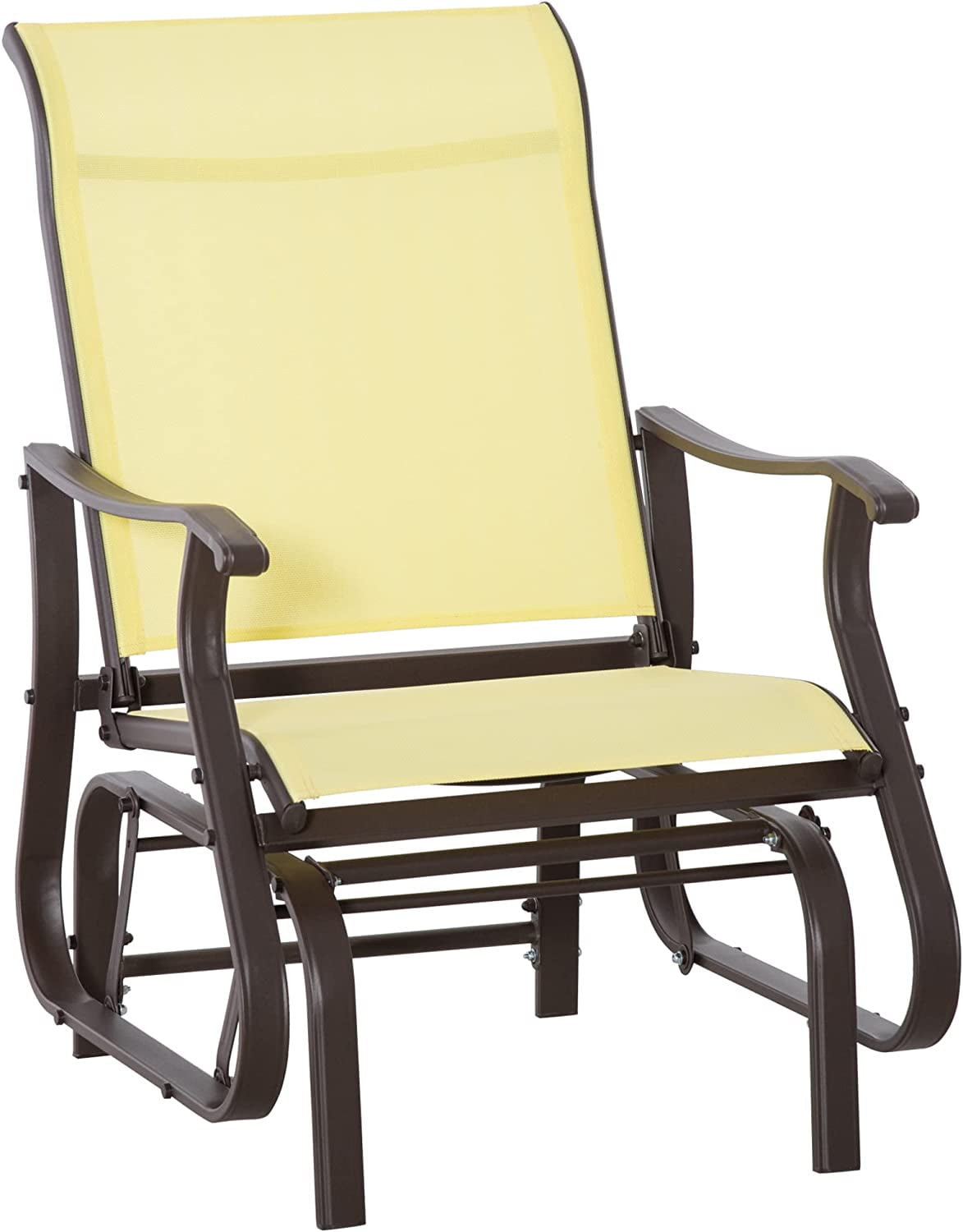 Outdoor Swing Glider Chair, Patio Mesh Rocking Chair with Steel Frame ...
