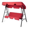 thumbnail image 1 of Outdoor Swing Set with Cushion & Sunshade Canopy 250KG Weight Capacity Iron Frame Oxford Cloth Patio Swing for Garden Backyard Balcony, 1 of 8