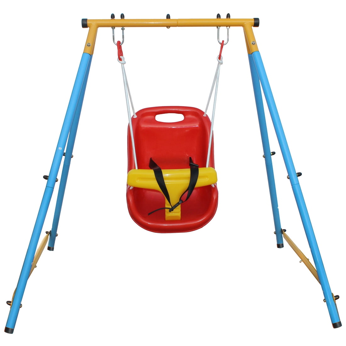 Outdoor Swing Sets Baby Toddler Indoor/Outdoor Metal Swing Set with Safety Belt for Backyard,Swing Sets