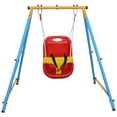 thumbnail image 1 of Outdoor Swing Sets Baby Toddler Indoor/Outdoor Metal Swing Set with Safety Belt for Backyard,Swing Sets, 1 of 7