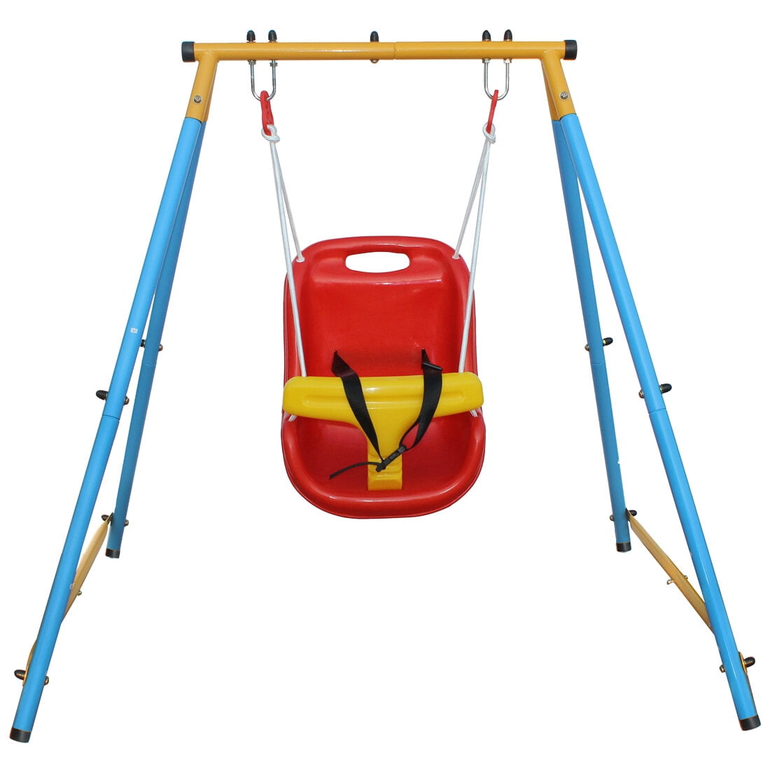 Outdoor Swing Sets Baby Toddler Indoor/Outdoor Metal Swing Set with Safety Belt for Backyard,Backyard Swing Sets