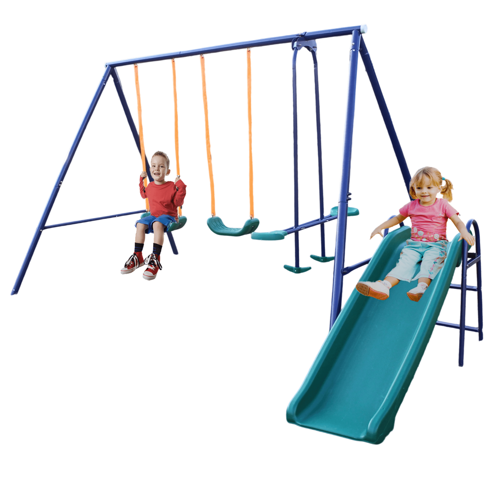 SESSLIFE Kids Outdoor Playset: Swing Set with Climbing Ladder