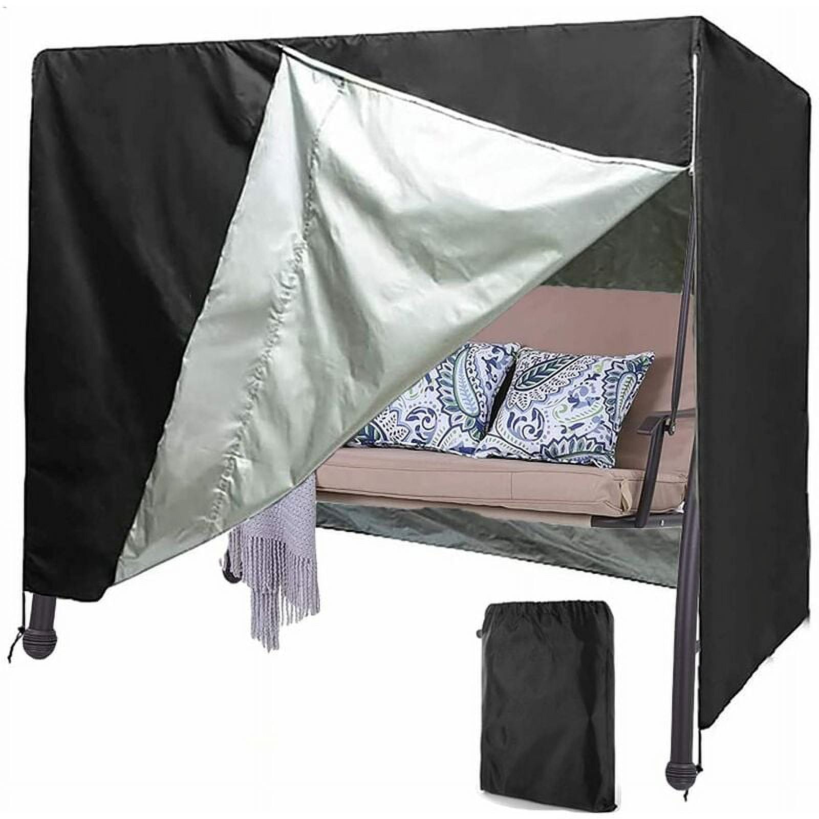 Outdoor Swing Shelter, Heavy-duty Patio Furniture Cover for All Weather Protection, Triple Seater Glider Canopy Replacement, Patio Furniture Enclosure, Waterproof, Dustproof
