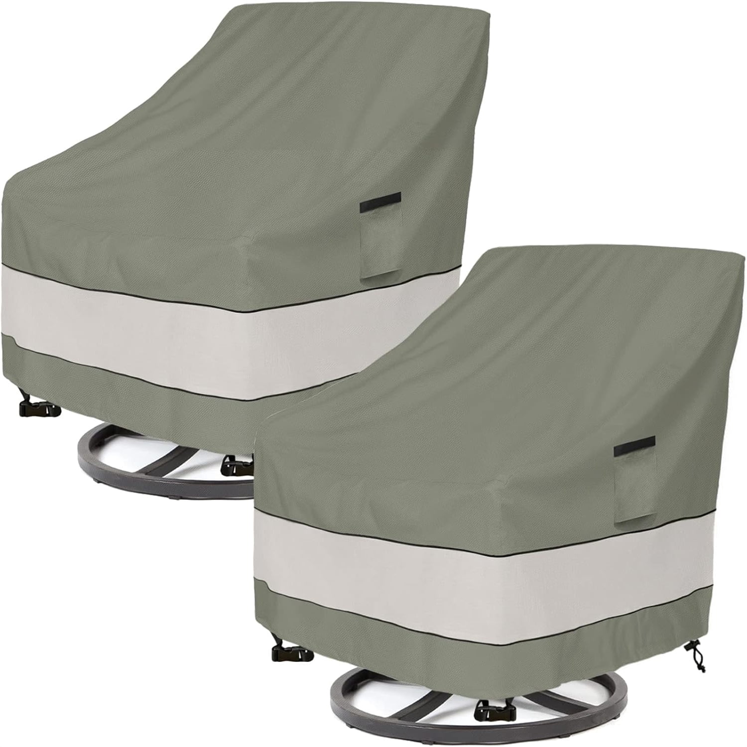 Patio Chair Covers Waterproof Patio Furniture Covers,33W x 37D x 38 H Inches Outdoor Swivel Chair Cover 2 Pack -Grayish Green