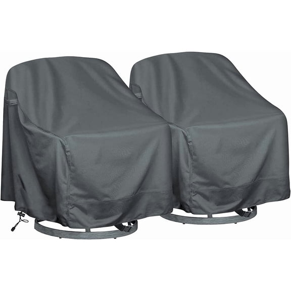 Outdoor Swivel Lounge Chair Cover 30 x 34 x 38.5 Inch, 2 Pack | Adjustable Buckles and Elastic Hem, Secure Fit, Windproof Design